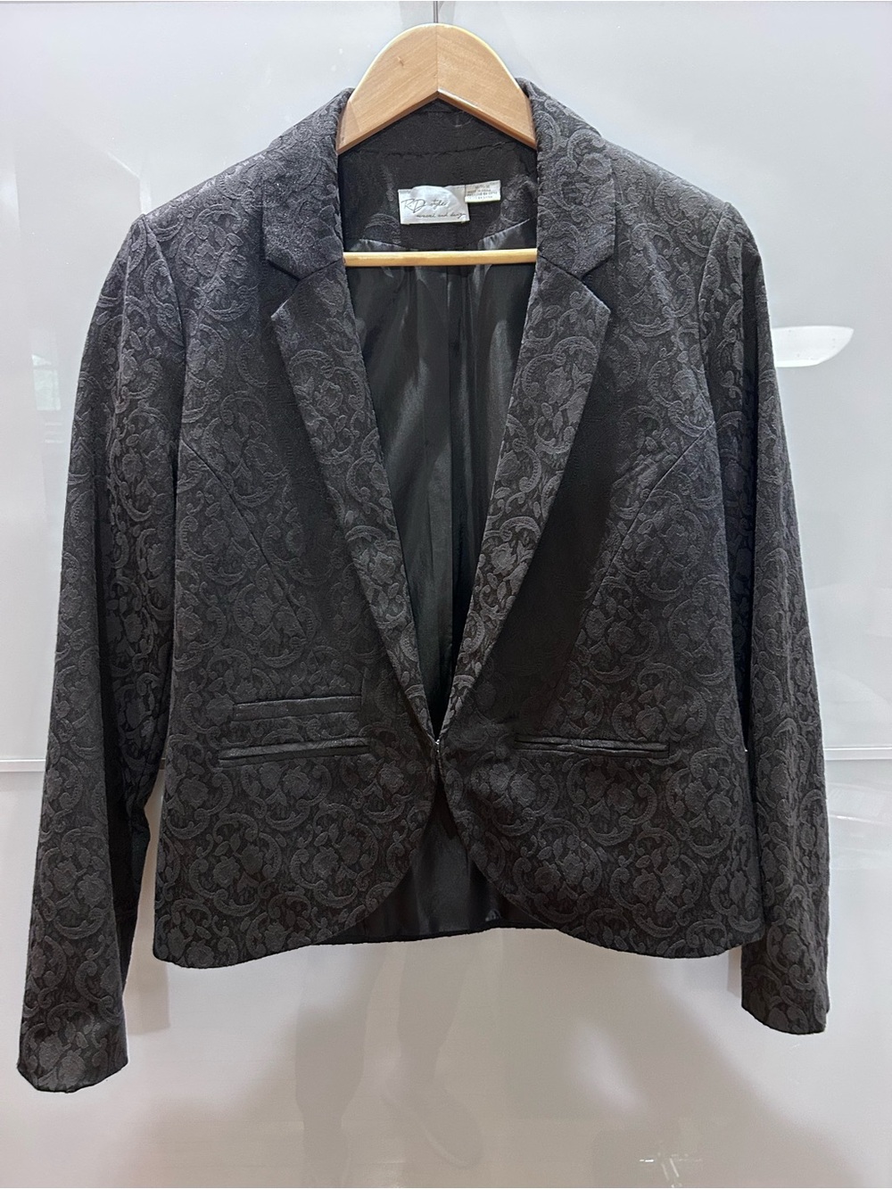 RD Style Black Paisley Jacquard Blazer